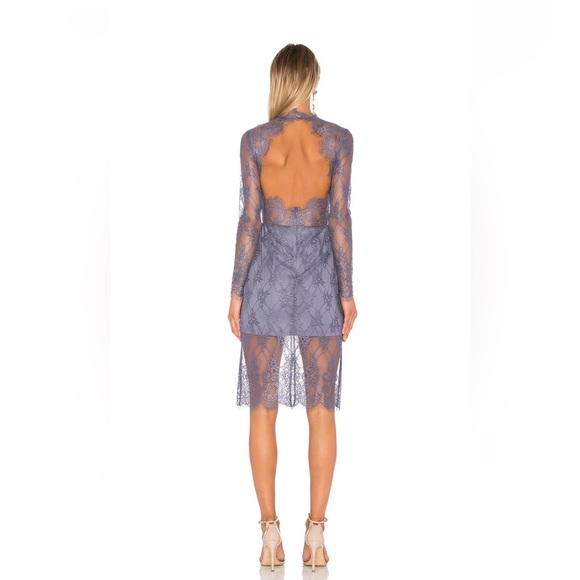 Revolve - NBD - Periwinkle Open Back Lace Midi Dress - Size S - Picture 3 of 7